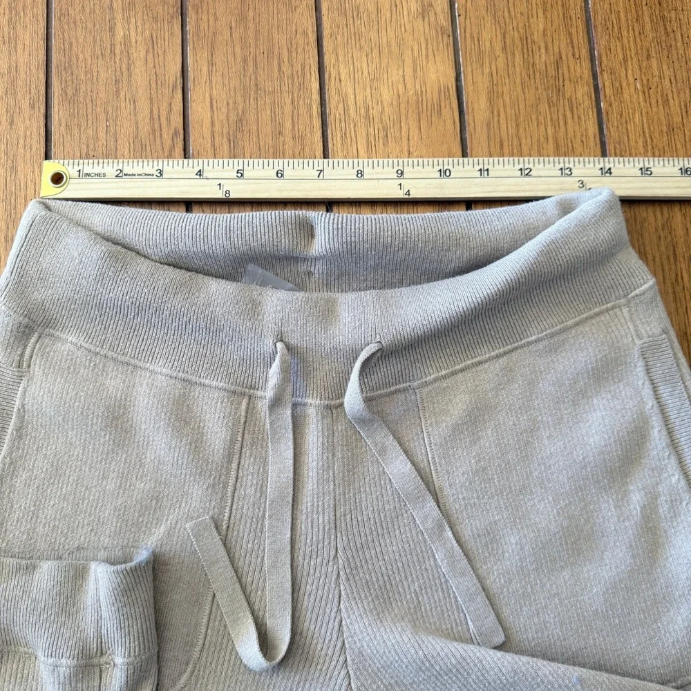 Rhone Men Tan Ribbed Knit Jogger Sweatpants Size Small Drawstring Pockets